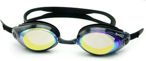 Sport Vision World Mirrored Optical Swimming Goggles Adult Black Minus & Plus UV Tint Goggles with Mirror